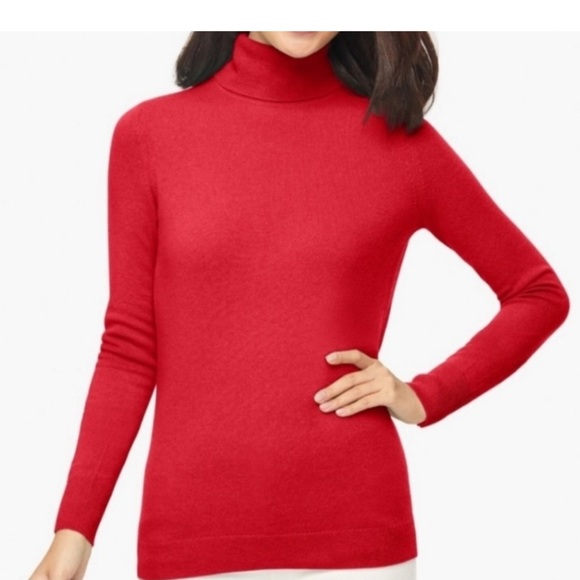 Talbots Sweaters - Talbot’s m Cashmere Elegant Red Sweater Soft Natural Breathable turtleneck